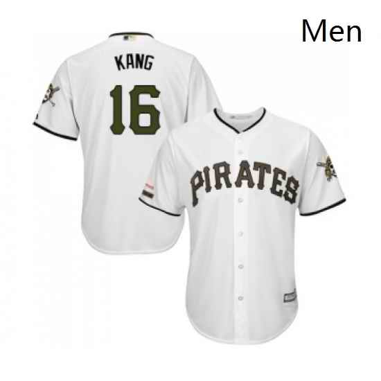 Mens Pittsburgh Pirates 16 Jung ho Kang Replica White Alternate Cool Base Baseball Jersey
